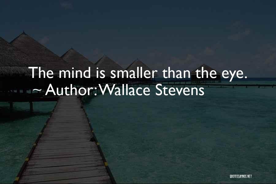 Wallace Stevens Quotes: The Mind Is Smaller Than The Eye.