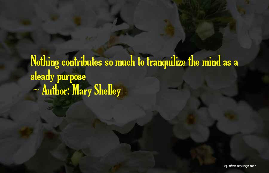 Mary Shelley Quotes: Nothing Contributes So Much To Tranquilize The Mind As A Steady Purpose