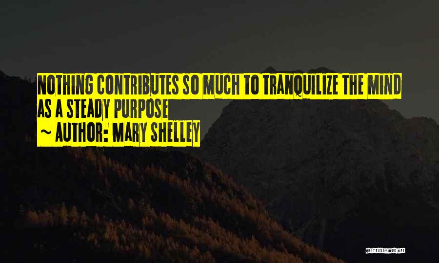 Mary Shelley Quotes: Nothing Contributes So Much To Tranquilize The Mind As A Steady Purpose