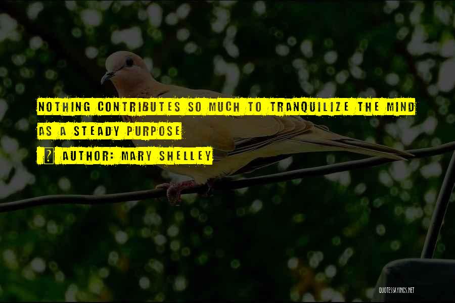 Mary Shelley Quotes: Nothing Contributes So Much To Tranquilize The Mind As A Steady Purpose