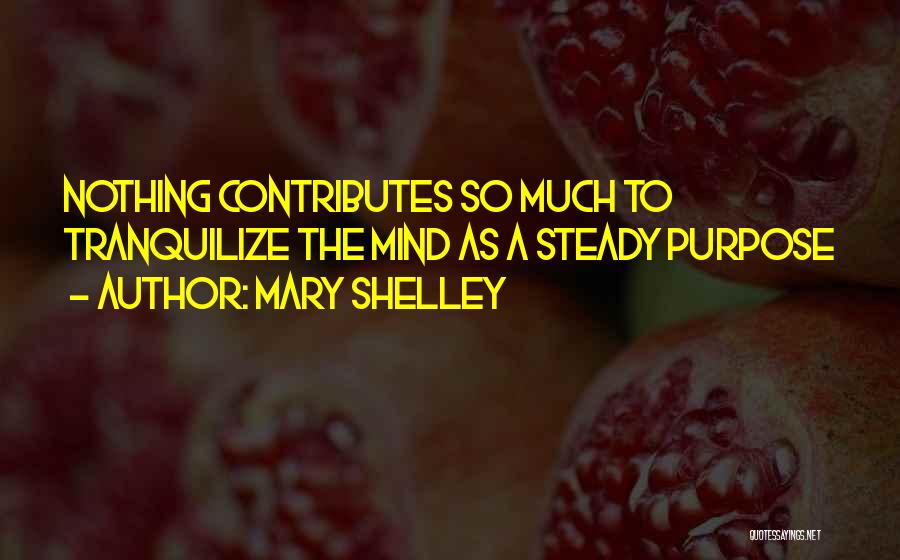 Mary Shelley Quotes: Nothing Contributes So Much To Tranquilize The Mind As A Steady Purpose