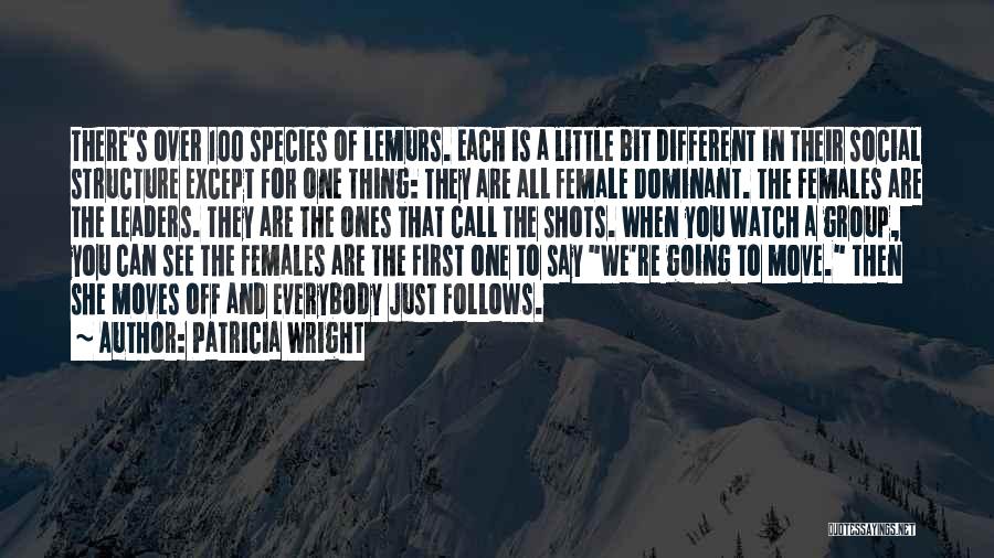 Patricia Wright Quotes: There's Over 100 Species Of Lemurs. Each Is A Little Bit Different In Their Social Structure Except For One Thing: