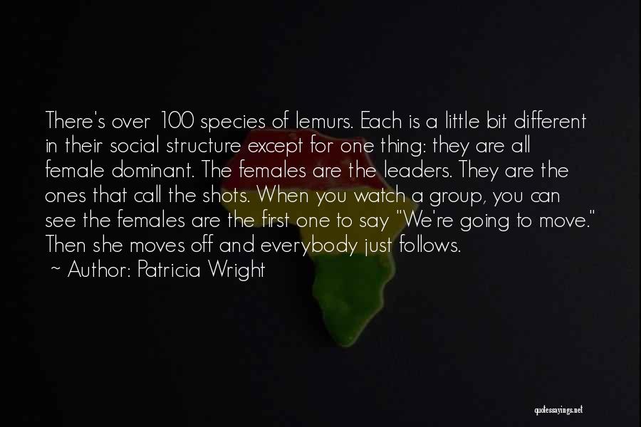Patricia Wright Quotes: There's Over 100 Species Of Lemurs. Each Is A Little Bit Different In Their Social Structure Except For One Thing: