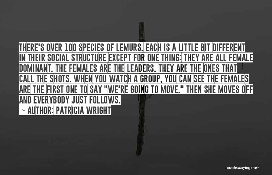 Patricia Wright Quotes: There's Over 100 Species Of Lemurs. Each Is A Little Bit Different In Their Social Structure Except For One Thing: