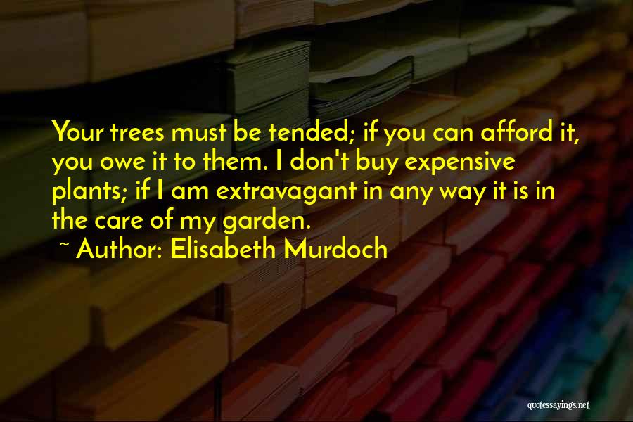 Elisabeth Murdoch Quotes: Your Trees Must Be Tended; If You Can Afford It, You Owe It To Them. I Don't Buy Expensive Plants;