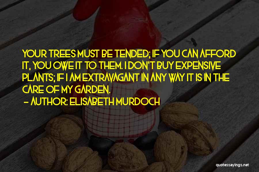 Elisabeth Murdoch Quotes: Your Trees Must Be Tended; If You Can Afford It, You Owe It To Them. I Don't Buy Expensive Plants;