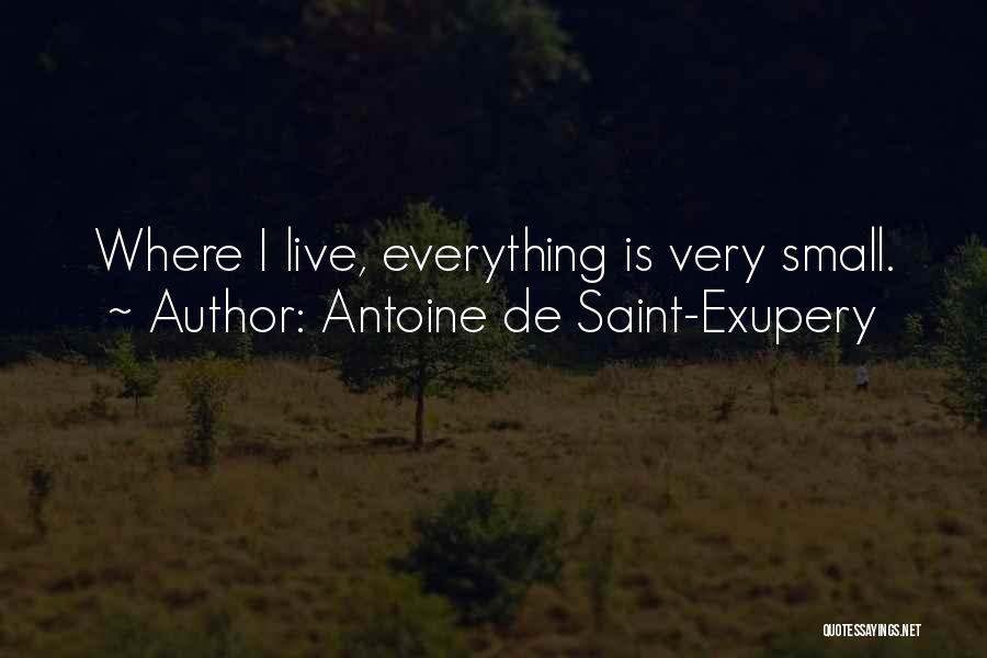 Antoine De Saint-Exupery Quotes: Where I Live, Everything Is Very Small.