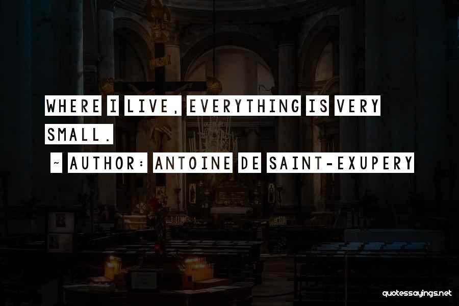 Antoine De Saint-Exupery Quotes: Where I Live, Everything Is Very Small.