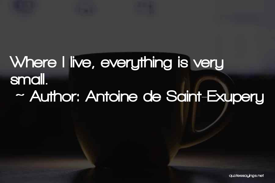 Antoine De Saint-Exupery Quotes: Where I Live, Everything Is Very Small.