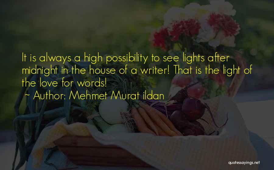 Mehmet Murat Ildan Quotes: It Is Always A High Possibility To See Lights After Midnight In The House Of A Writer! That Is The