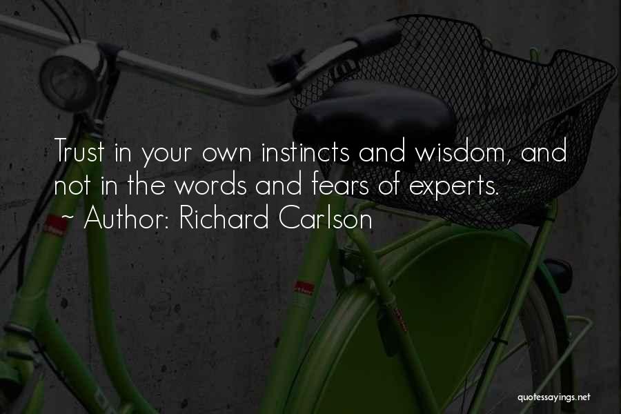 Richard Carlson Quotes: Trust In Your Own Instincts And Wisdom, And Not In The Words And Fears Of Experts.