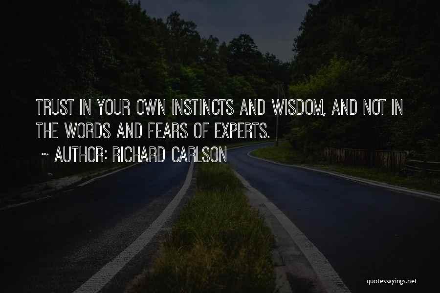 Richard Carlson Quotes: Trust In Your Own Instincts And Wisdom, And Not In The Words And Fears Of Experts.
