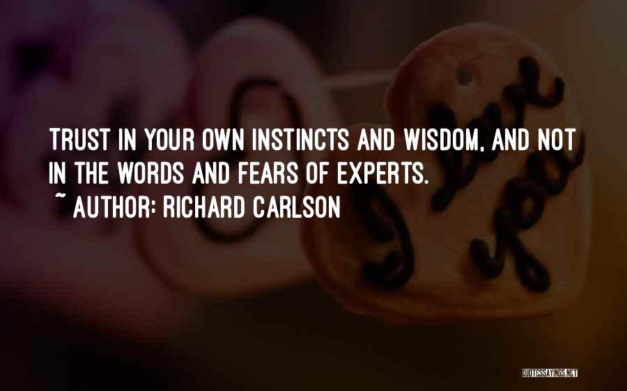 Richard Carlson Quotes: Trust In Your Own Instincts And Wisdom, And Not In The Words And Fears Of Experts.