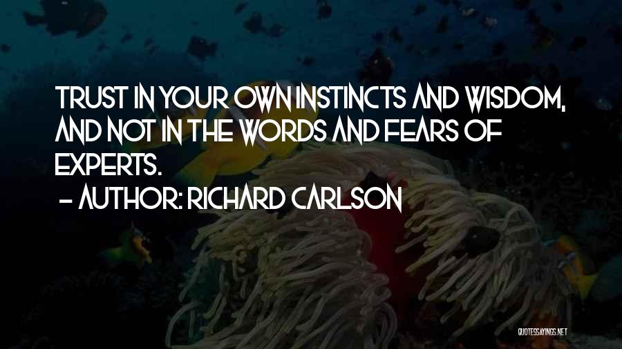 Richard Carlson Quotes: Trust In Your Own Instincts And Wisdom, And Not In The Words And Fears Of Experts.