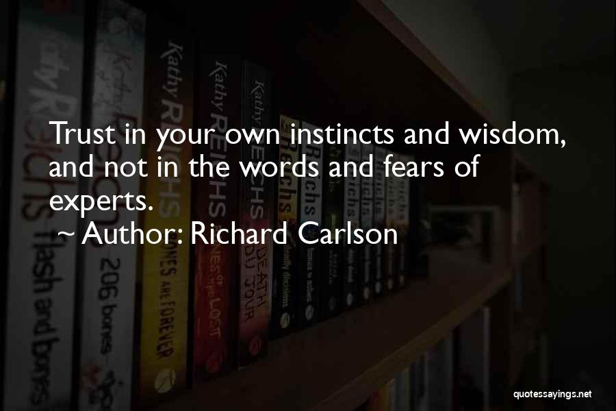 Richard Carlson Quotes: Trust In Your Own Instincts And Wisdom, And Not In The Words And Fears Of Experts.