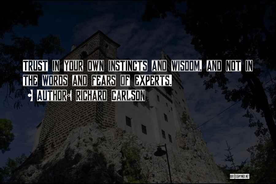 Richard Carlson Quotes: Trust In Your Own Instincts And Wisdom, And Not In The Words And Fears Of Experts.