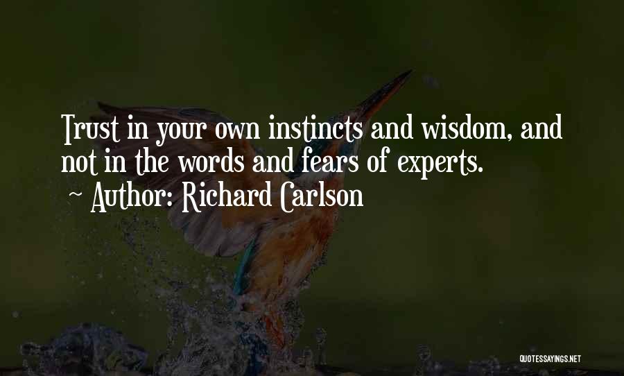 Richard Carlson Quotes: Trust In Your Own Instincts And Wisdom, And Not In The Words And Fears Of Experts.