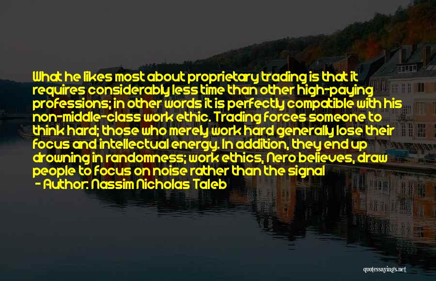 Nassim Nicholas Taleb Quotes: What He Likes Most About Proprietary Trading Is That It Requires Considerably Less Time Than Other High-paying Professions; In Other