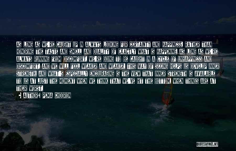 Pema Chodron Quotes: As Long As We're Caught Up In Always Looking For Certainty And Happiness, Rather Than Honoring The Taste And Smell