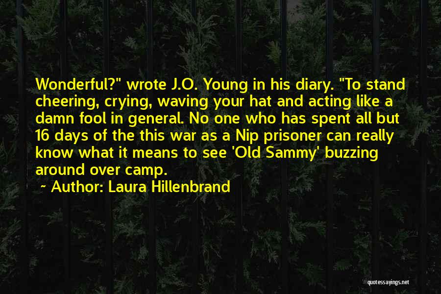 Laura Hillenbrand Quotes: Wonderful? Wrote J.o. Young In His Diary. To Stand Cheering, Crying, Waving Your Hat And Acting Like A Damn Fool