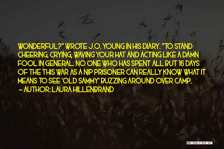 Laura Hillenbrand Quotes: Wonderful? Wrote J.o. Young In His Diary. To Stand Cheering, Crying, Waving Your Hat And Acting Like A Damn Fool