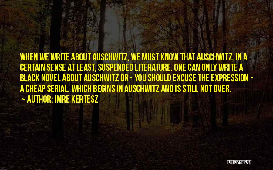 Imre Kertesz Quotes: When We Write About Auschwitz, We Must Know That Auschwitz, In A Certain Sense At Least, Suspended Literature. One Can