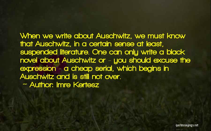 Imre Kertesz Quotes: When We Write About Auschwitz, We Must Know That Auschwitz, In A Certain Sense At Least, Suspended Literature. One Can