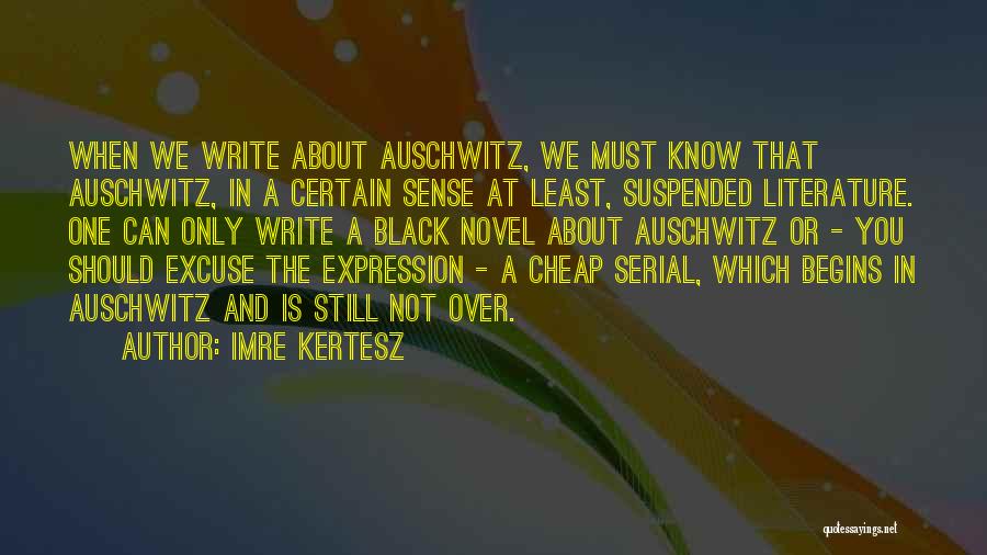 Imre Kertesz Quotes: When We Write About Auschwitz, We Must Know That Auschwitz, In A Certain Sense At Least, Suspended Literature. One Can