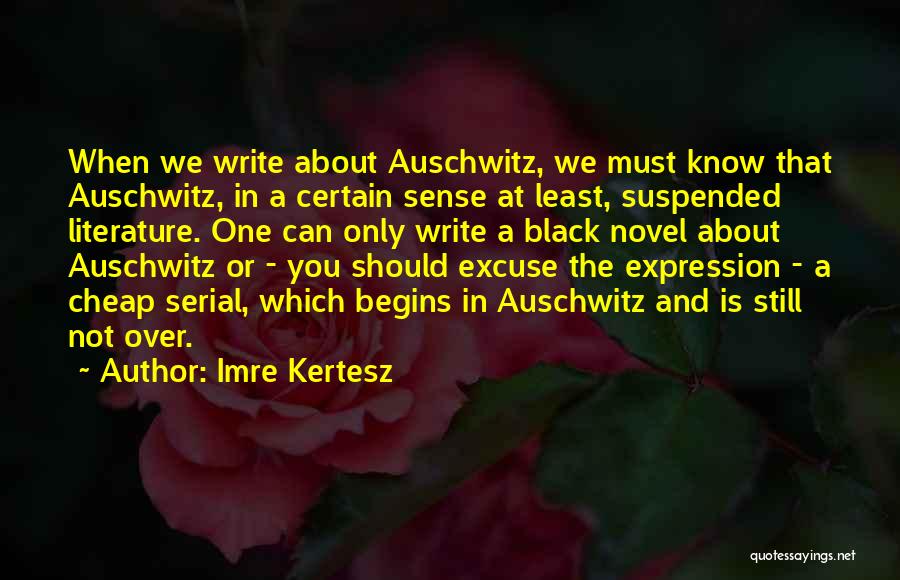 Imre Kertesz Quotes: When We Write About Auschwitz, We Must Know That Auschwitz, In A Certain Sense At Least, Suspended Literature. One Can