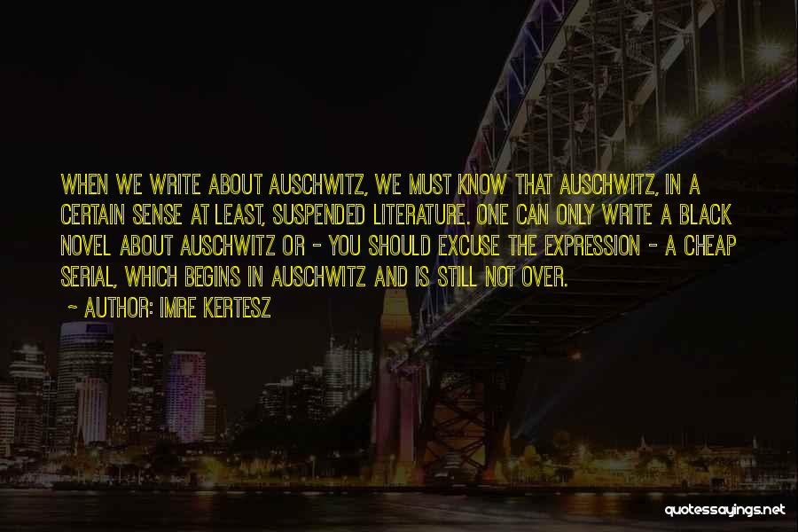 Imre Kertesz Quotes: When We Write About Auschwitz, We Must Know That Auschwitz, In A Certain Sense At Least, Suspended Literature. One Can