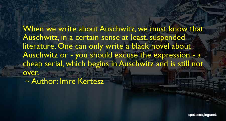 Imre Kertesz Quotes: When We Write About Auschwitz, We Must Know That Auschwitz, In A Certain Sense At Least, Suspended Literature. One Can