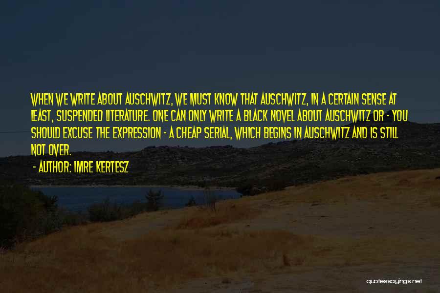 Imre Kertesz Quotes: When We Write About Auschwitz, We Must Know That Auschwitz, In A Certain Sense At Least, Suspended Literature. One Can