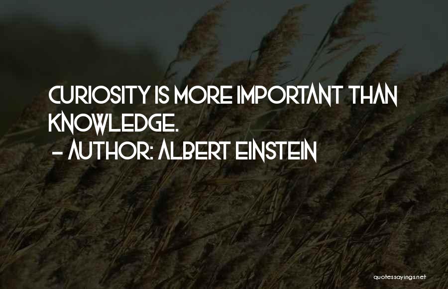 Albert Einstein Quotes: Curiosity Is More Important Than Knowledge.