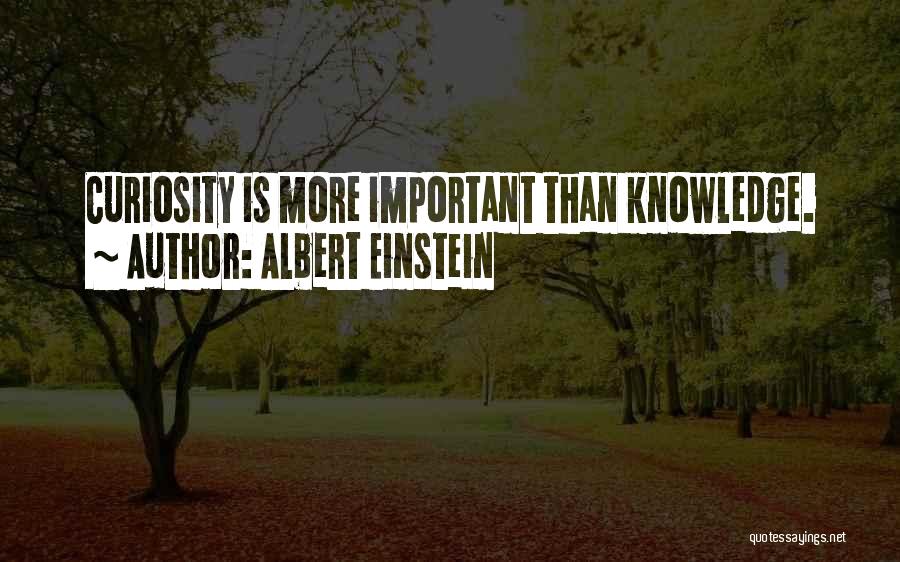 Albert Einstein Quotes: Curiosity Is More Important Than Knowledge.