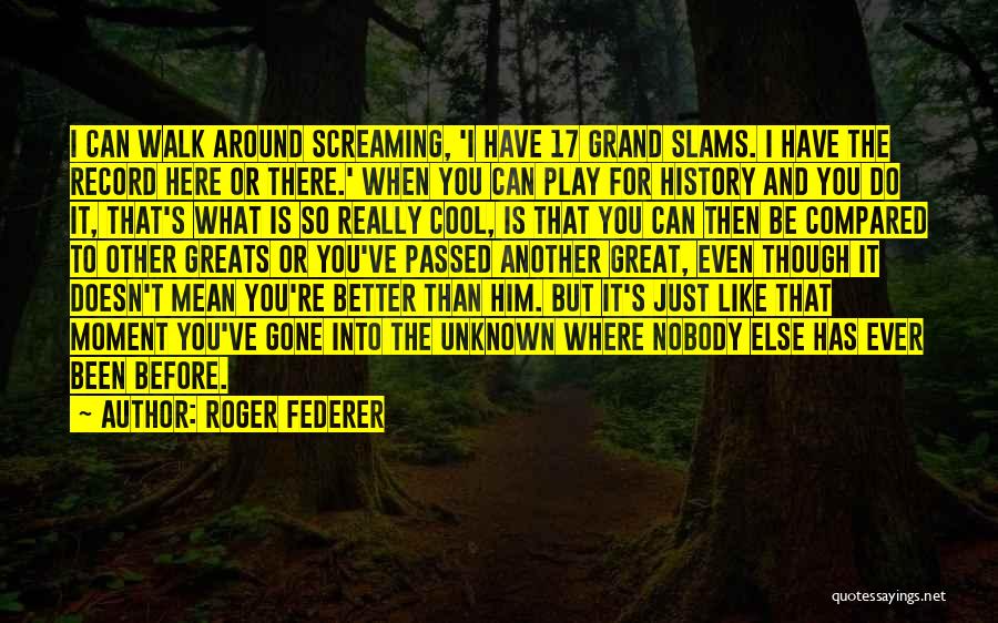 Roger Federer Quotes: I Can Walk Around Screaming, 'i Have 17 Grand Slams. I Have The Record Here Or There.' When You Can