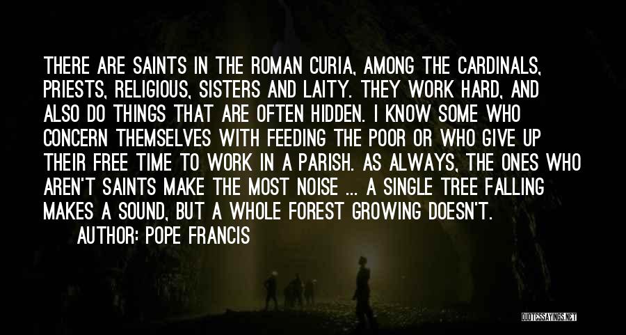 Pope Francis Quotes: There Are Saints In The Roman Curia, Among The Cardinals, Priests, Religious, Sisters And Laity. They Work Hard, And Also