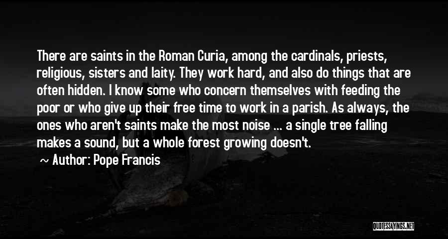Pope Francis Quotes: There Are Saints In The Roman Curia, Among The Cardinals, Priests, Religious, Sisters And Laity. They Work Hard, And Also