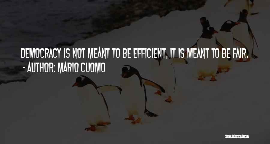 Mario Cuomo Quotes: Democracy Is Not Meant To Be Efficient, It Is Meant To Be Fair.