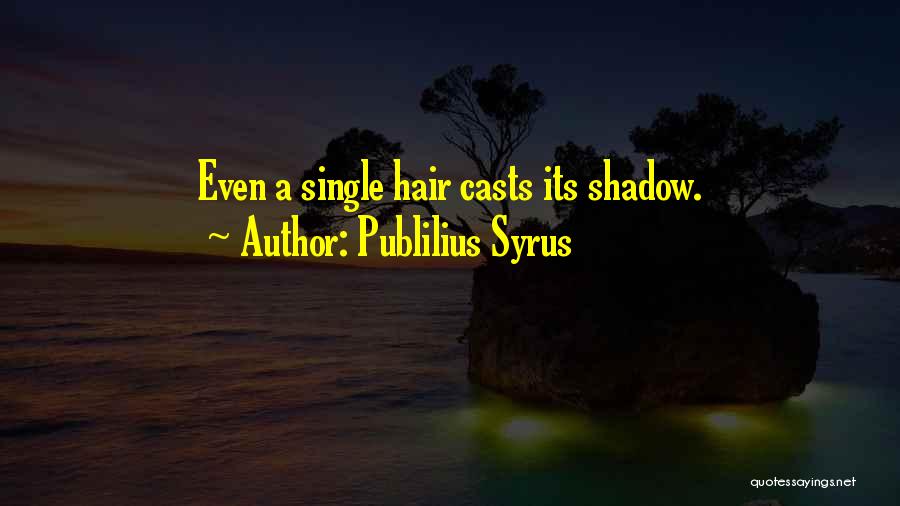 Publilius Syrus Quotes: Even A Single Hair Casts Its Shadow.