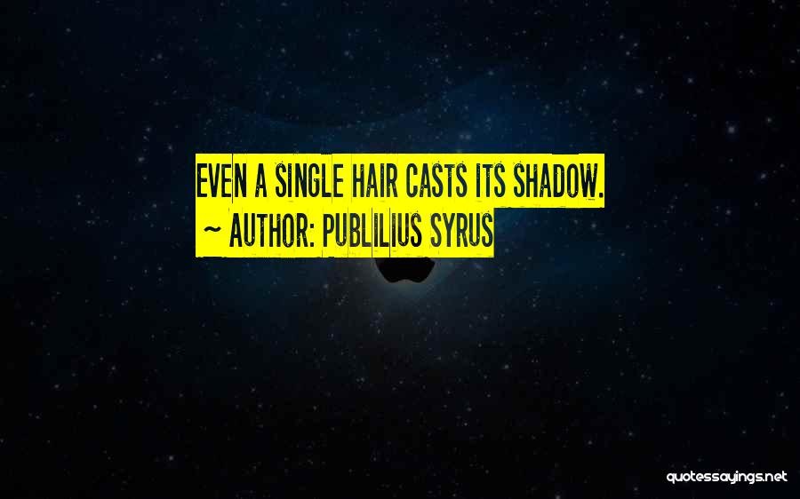 Publilius Syrus Quotes: Even A Single Hair Casts Its Shadow.