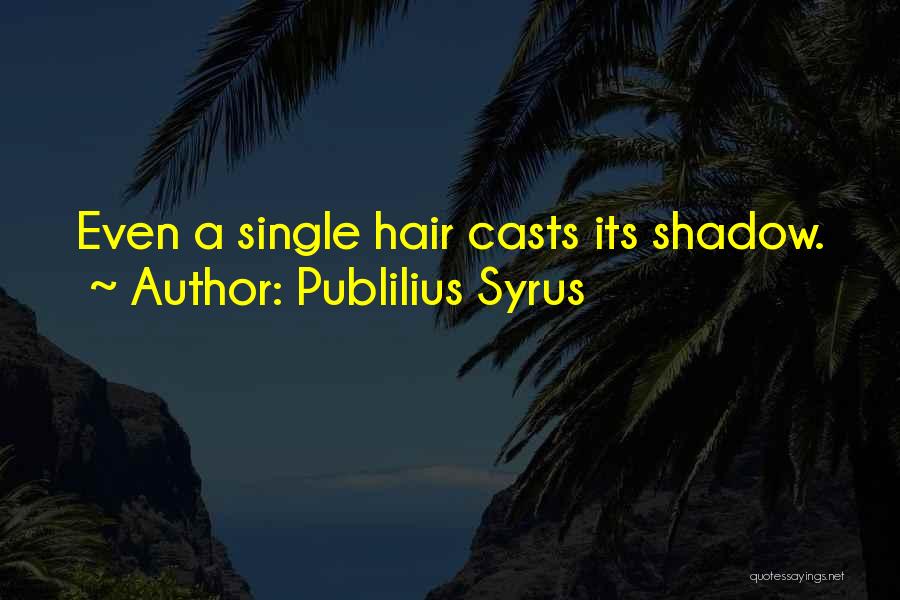 Publilius Syrus Quotes: Even A Single Hair Casts Its Shadow.