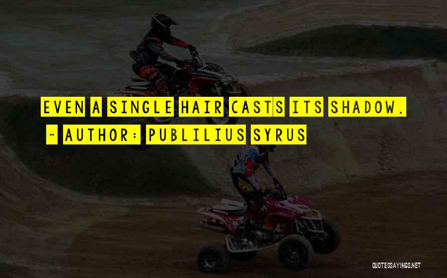 Publilius Syrus Quotes: Even A Single Hair Casts Its Shadow.