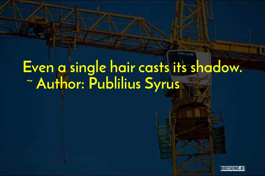 Publilius Syrus Quotes: Even A Single Hair Casts Its Shadow.