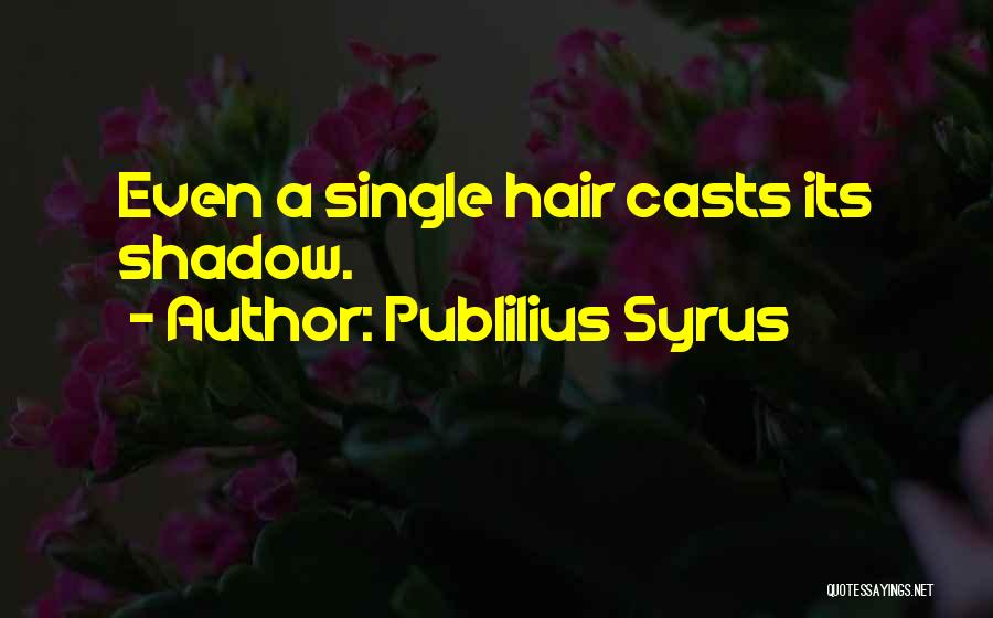 Publilius Syrus Quotes: Even A Single Hair Casts Its Shadow.