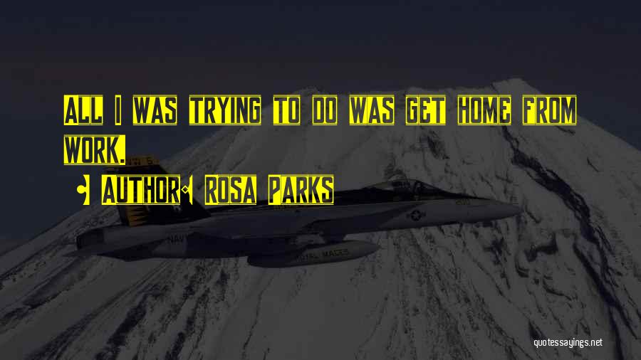 Rosa Parks Quotes: All I Was Trying To Do Was Get Home From Work.