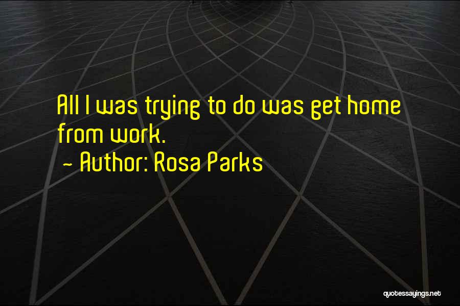 Rosa Parks Quotes: All I Was Trying To Do Was Get Home From Work.