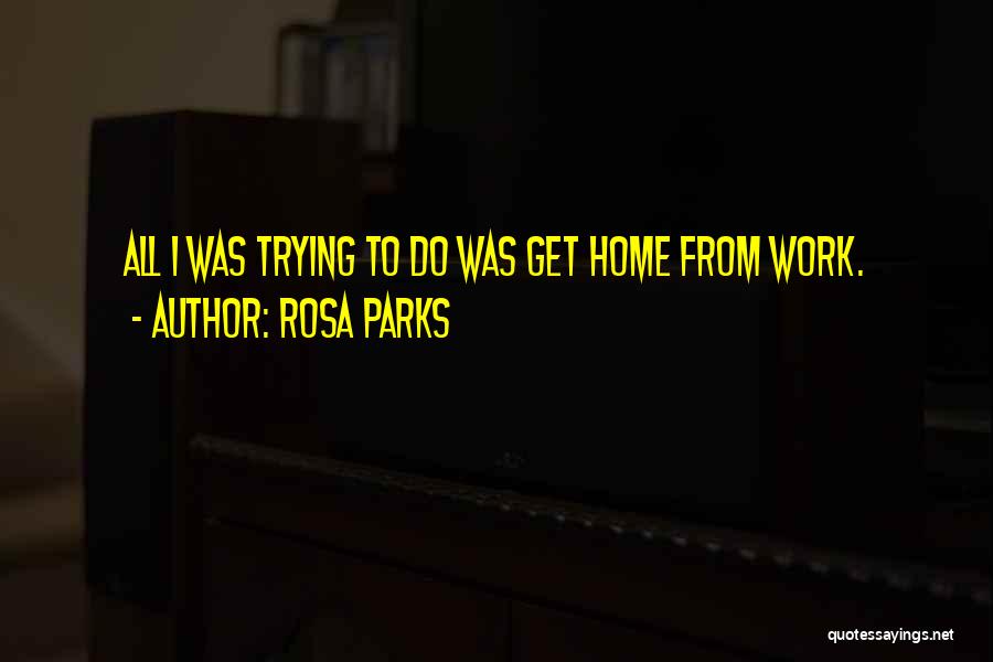 Rosa Parks Quotes: All I Was Trying To Do Was Get Home From Work.