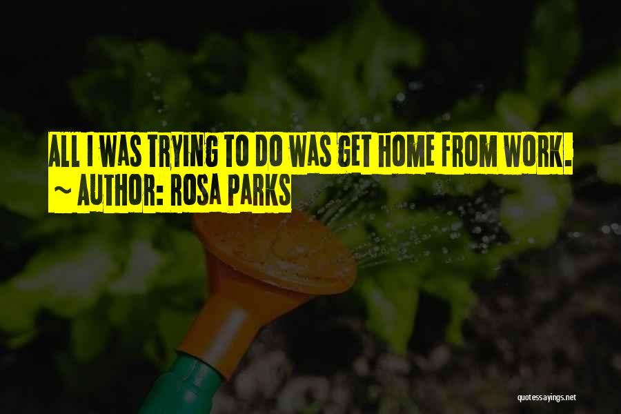 Rosa Parks Quotes: All I Was Trying To Do Was Get Home From Work.