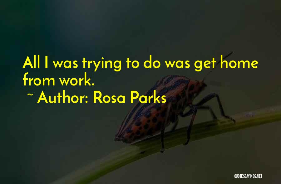 Rosa Parks Quotes: All I Was Trying To Do Was Get Home From Work.