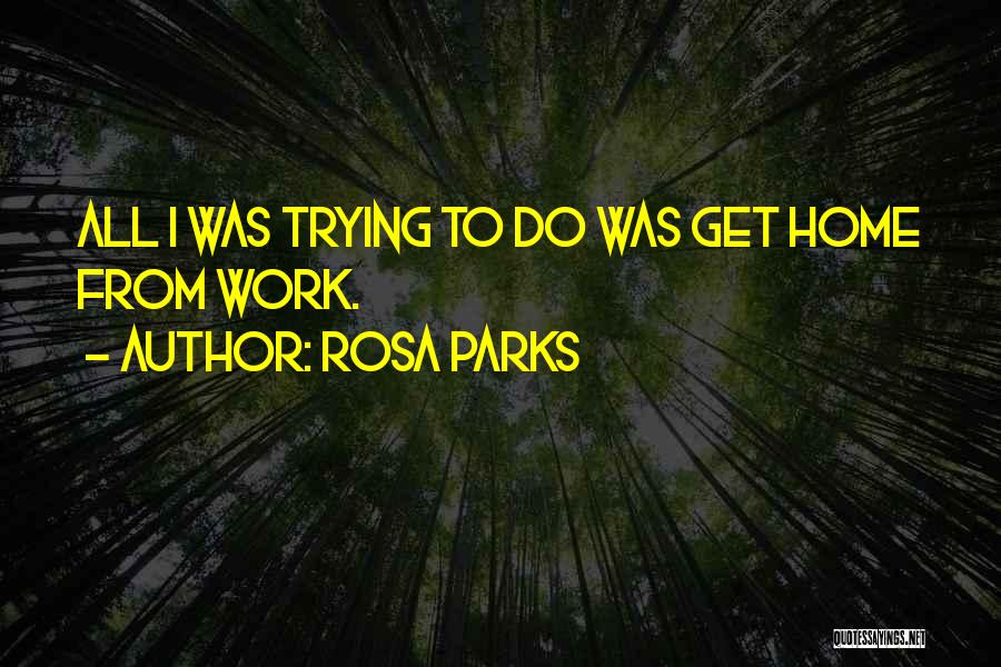 Rosa Parks Quotes: All I Was Trying To Do Was Get Home From Work.